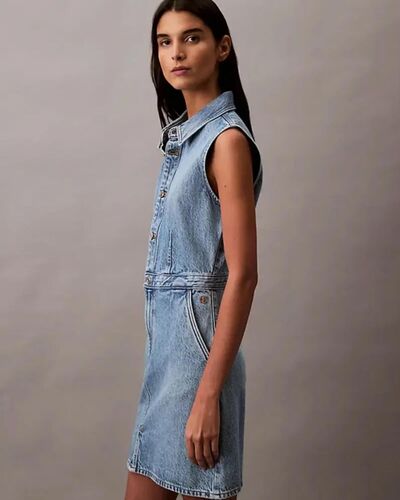 Calvin Klein - Slvlss Denim Truckerdress   
