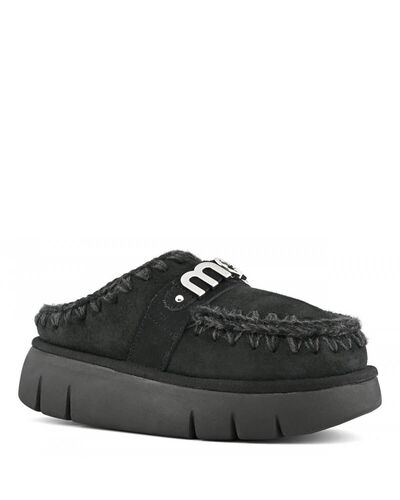 Mou - Bounce Clog Suede - Letter Logo      