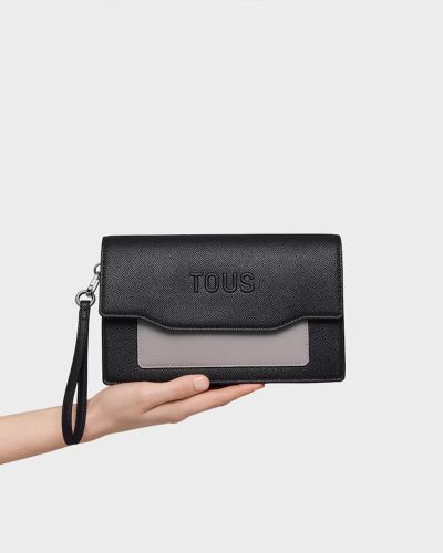Tous - Clutch Audree Saffiano Negro-Gris