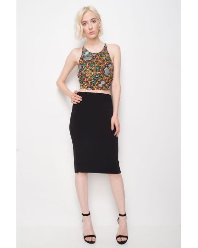 Minkpink - Mirror This Placement Cut Apron Neck Crop Top  
