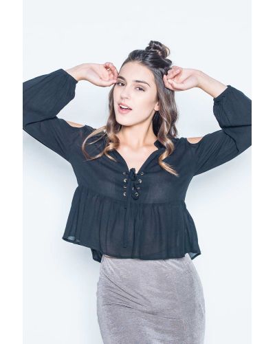 Minkpink - Island Bliss Cold Shoulder Lace Front Blouse Special Offer