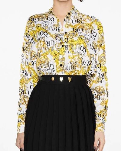 Women Shirt Versace Jeans Couture 74Hal211Ns219 74Dp211 Twill Vi Print Logo Couture 74HAL211NS219 g0